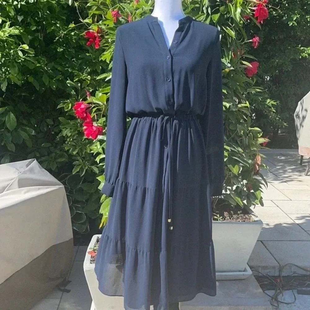 Michael Kors Midnight Blue Long Sleeve Dress y.